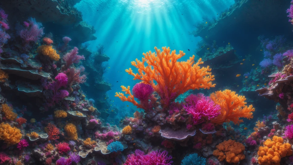 Vibrant Underwater Corals Wallpaper
