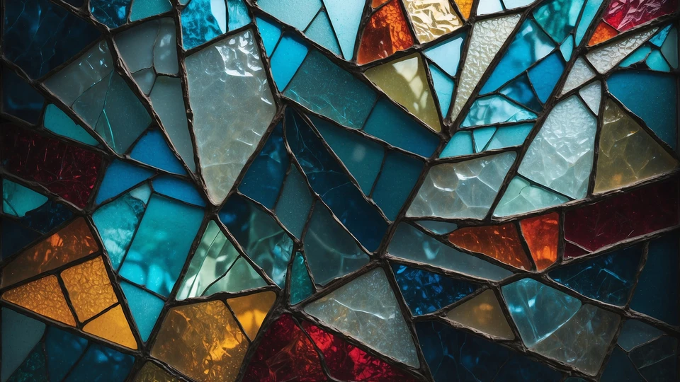 Stained Glass Shattered Pattern Wallpaper