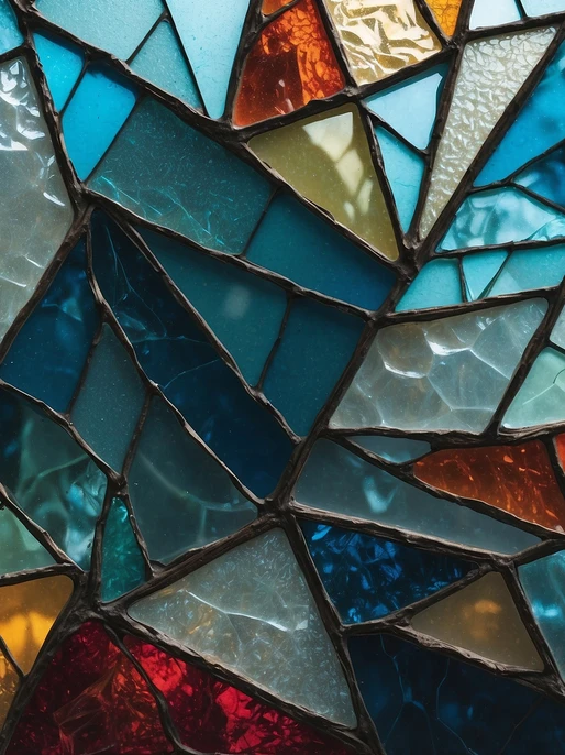 Stained Glass Shattered Pattern Wallpaper