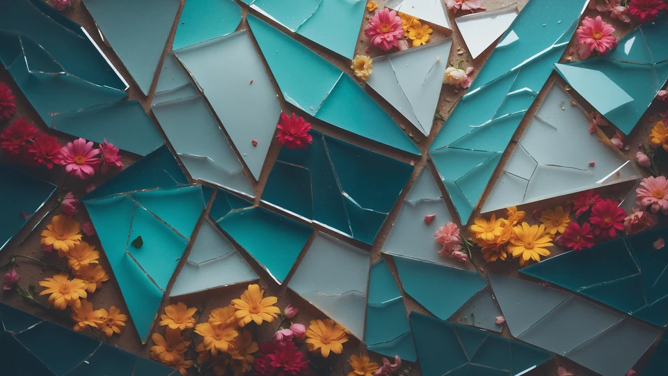 Mosaic Glass Floral Screen Image