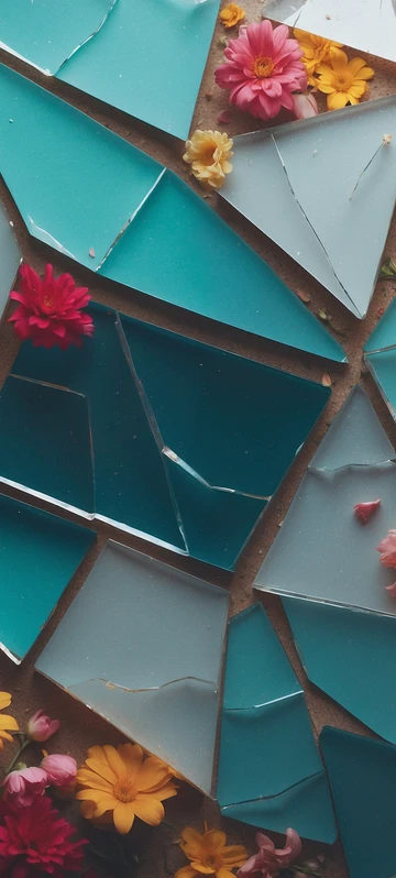 Mosaic Glass Floral Screen Image