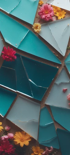 Mosaic Glass Floral Screen Image