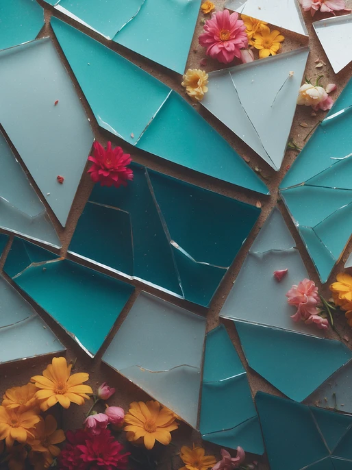 Mosaic Glass Floral Screen Image