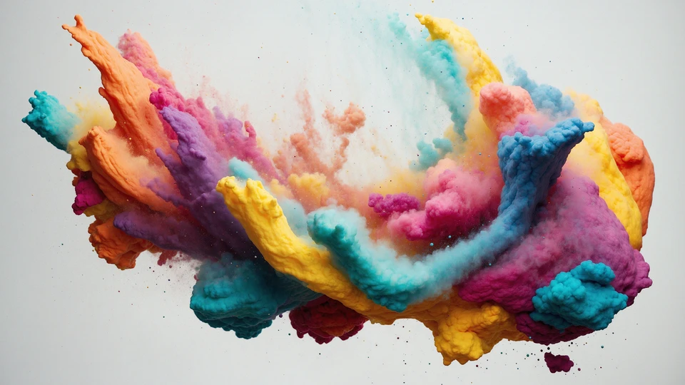 Color Powder Cascade Image