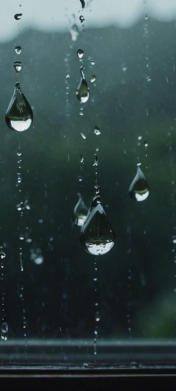 Window with Waterdrops Wallpaper