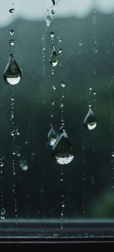 Window with Waterdrops Wallpaper