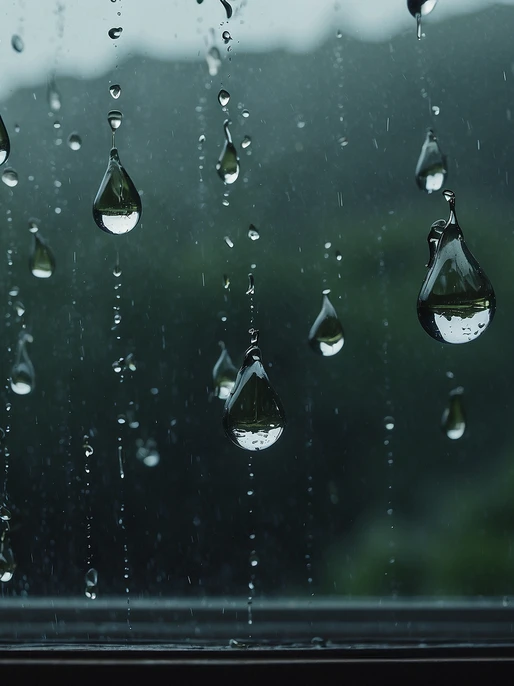 Window with Waterdrops Wallpaper