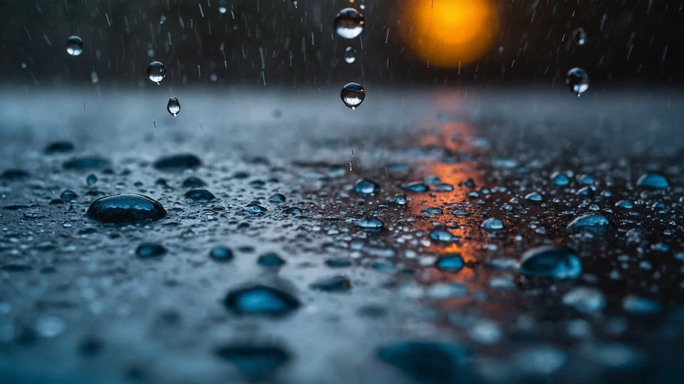 Rain Drops on the Ground