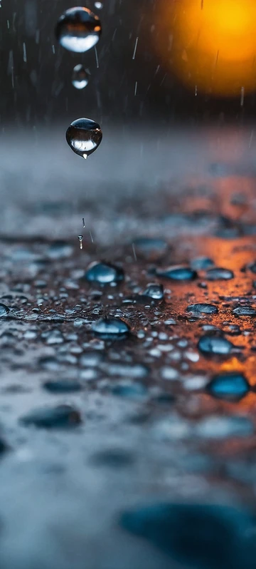 Rain Drops on the Ground