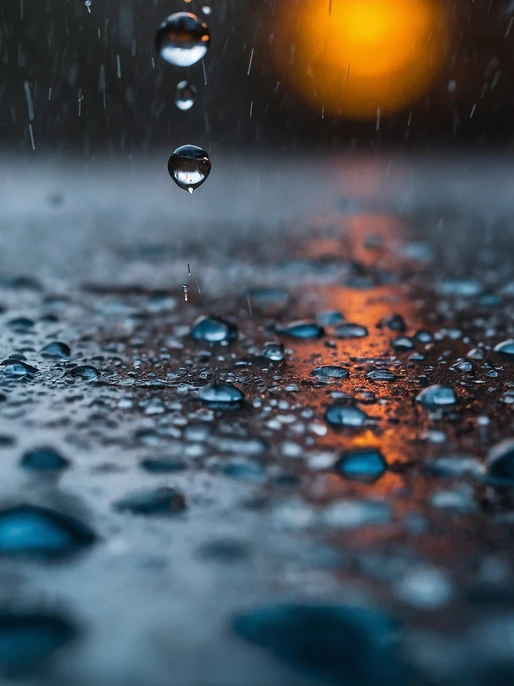 Rain Drops on the Ground