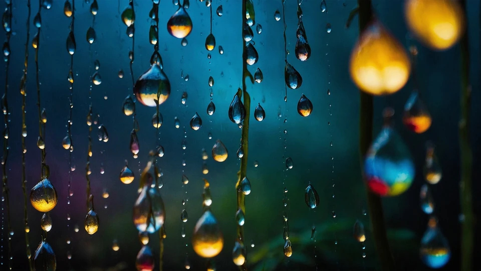 Raindrops as Sparkling Jewels