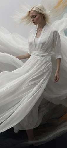 Surreal Girl in White Image