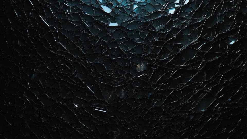 Cracked Glass Black Wallpaper