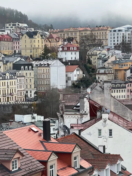 Town Cloudy Day Background