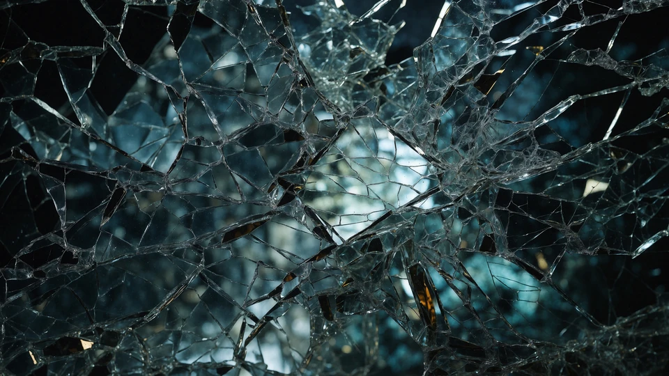 Dark Smashed Glass Art