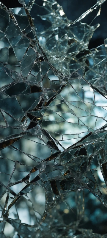 Dark Smashed Glass Art