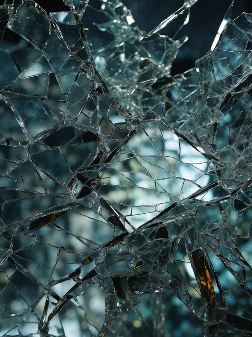 Dark Smashed Glass Art