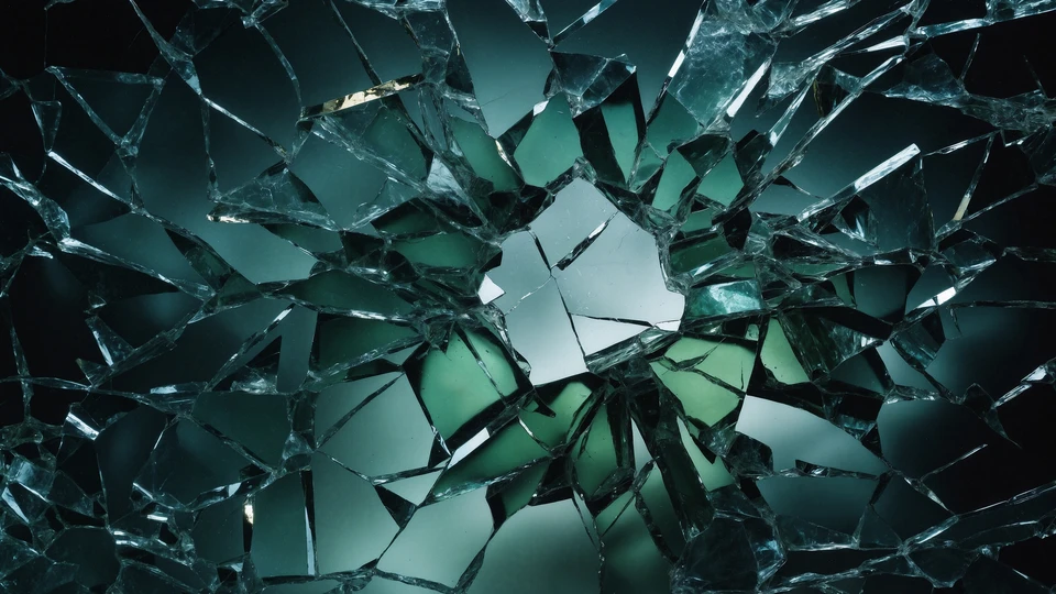 Cracked Glass Green Fantasy