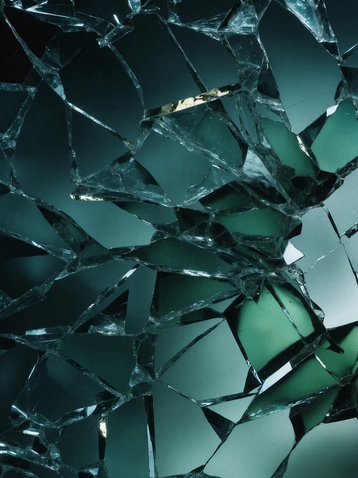 Cracked Glass Green Fantasy