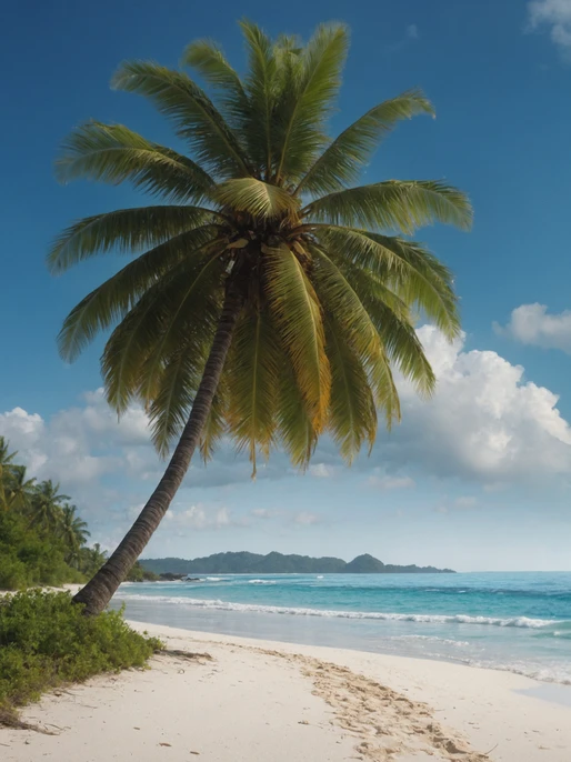 Coconut Palm Tree Beach Wallpaper