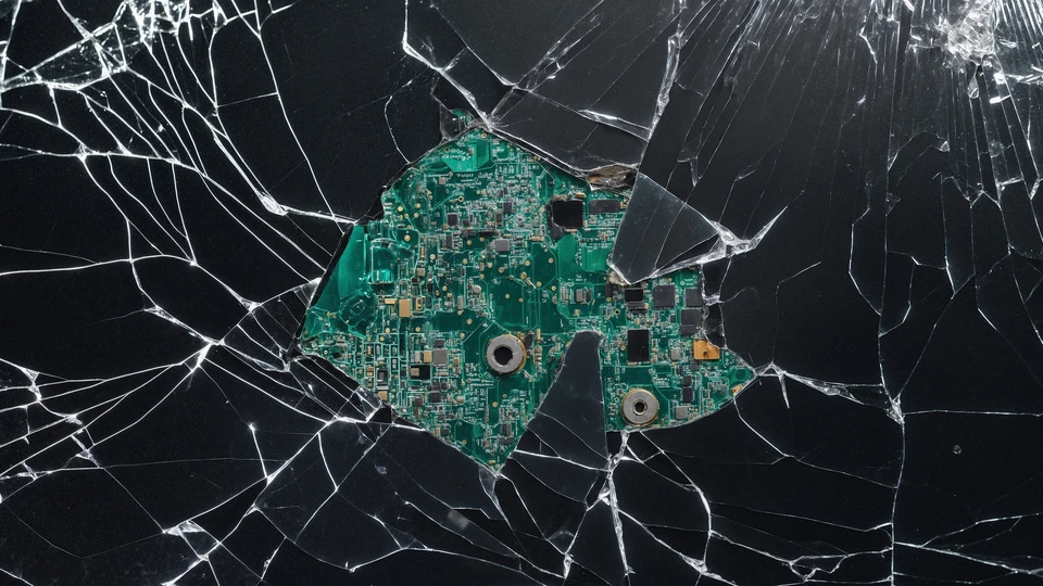 Broken Glass with Chip Wallpaper