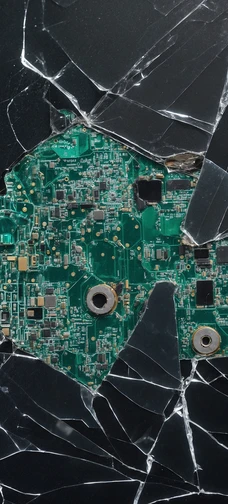 Broken Glass with Chip Wallpaper