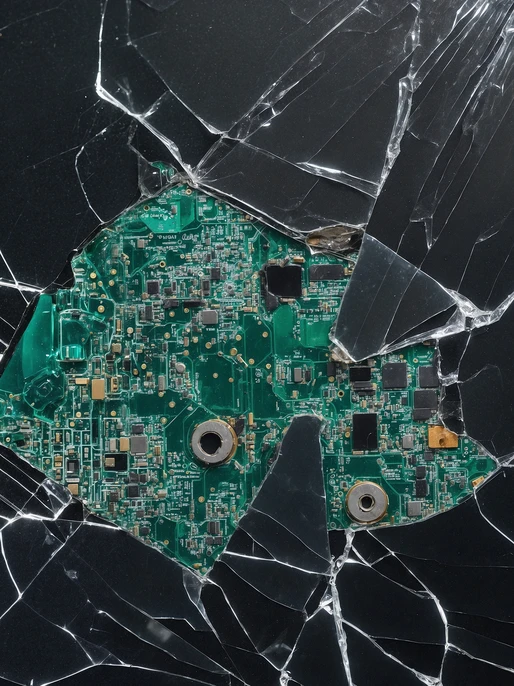 Broken Glass with Chip Wallpaper