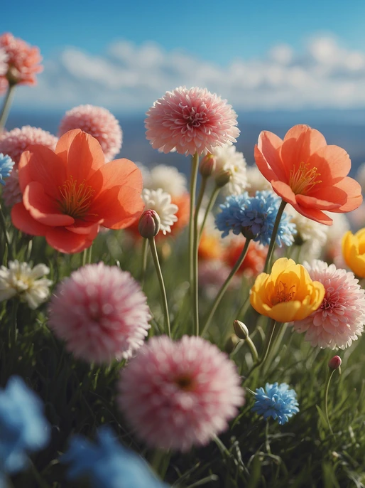 Colorful Spring Flowers Background