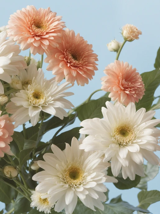 Pink & White  Flowers Background