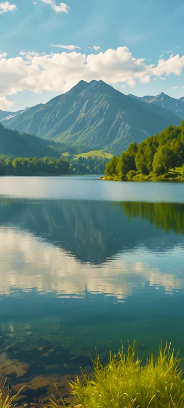 Mountain Lake Valley Wallpaper