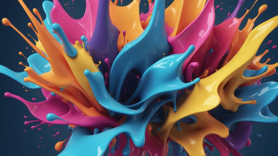 Colorful Splash 3D Wallpaper