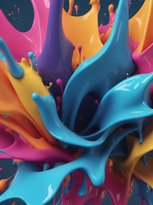 Colorful Splash 3D Wallpaper