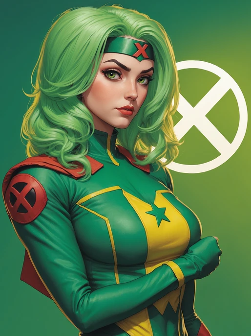 Green-Haired Superheroine Wallpaper