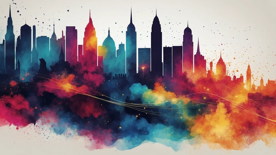 Gravitational Waves Cityscape