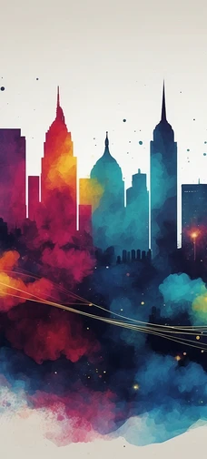 Gravitational Waves Cityscape