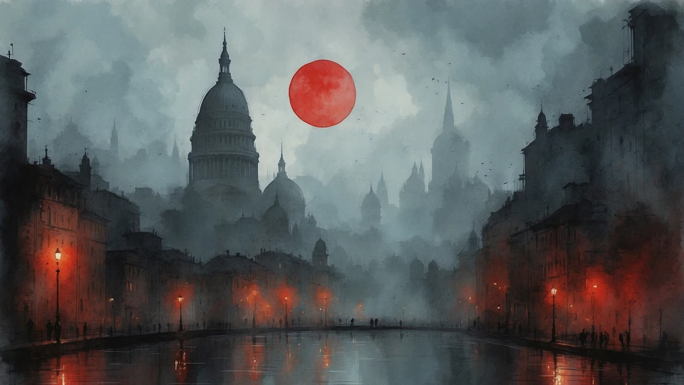 Foggy Urban Dark Cityscape