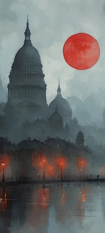 Foggy Urban Dark Cityscape