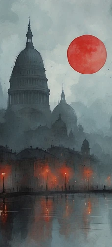 Foggy Urban Dark Cityscape