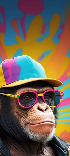 Chimpanzee with Sunglasses Screen