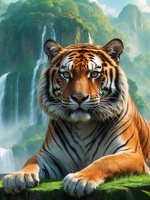 Tiger Waterfall Background