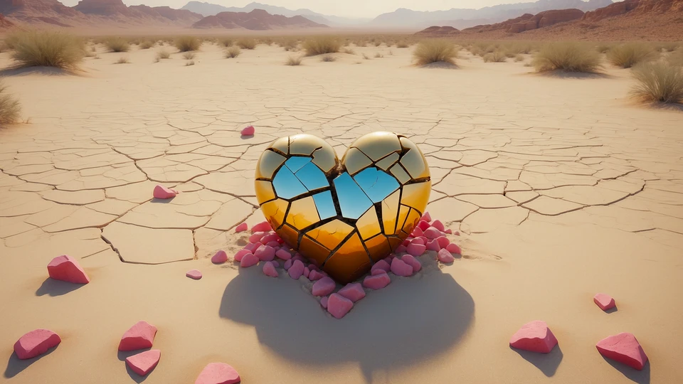 Broken Heart Desert Background