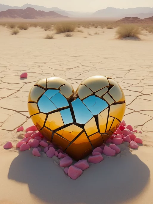 Broken Heart Desert Background