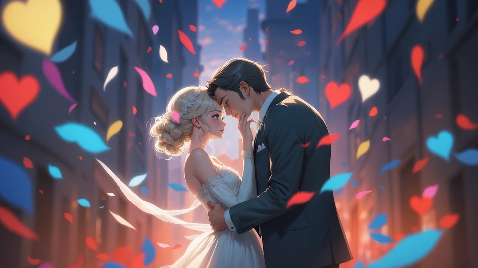 Wedding Couple Love Scene