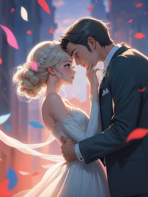 Wedding Couple Love Scene