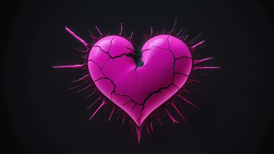 Cracked Pink Heart Image