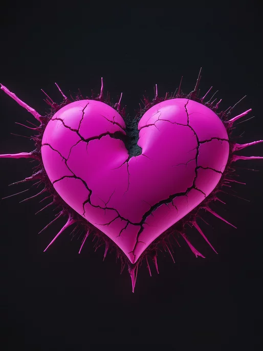 Cracked Pink Heart Image