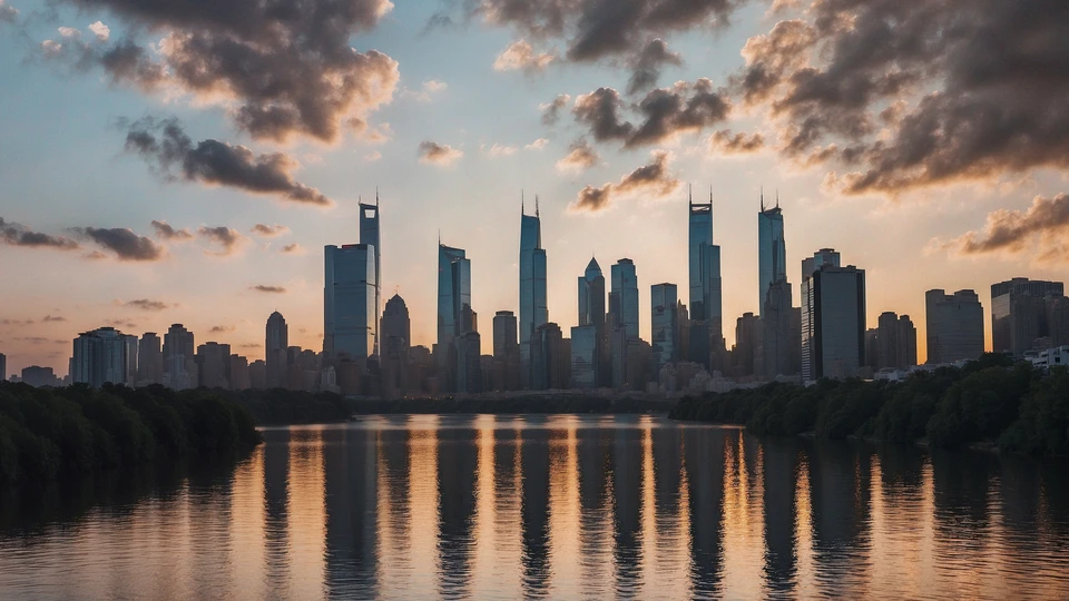 Urban River Skyline Image