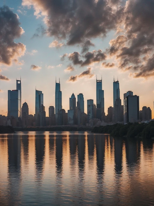 Urban River Skyline Image