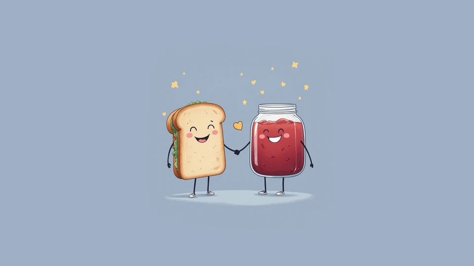 Sandwich and Jam Love Wallpaper