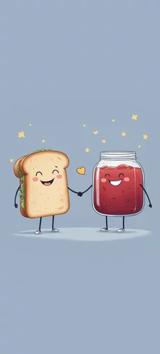 Sandwich and Jam Love Wallpaper